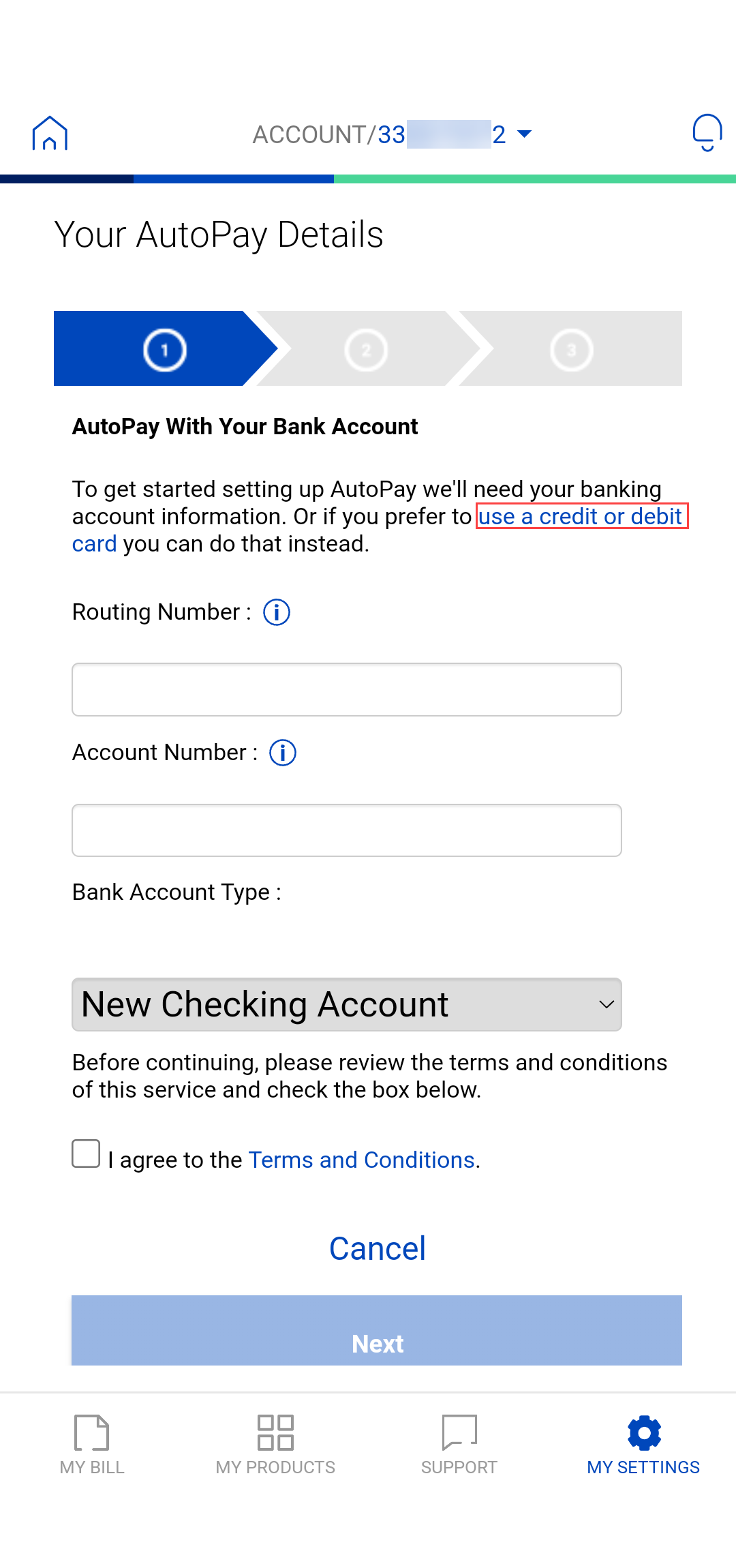 app screenshot AutoPay Details